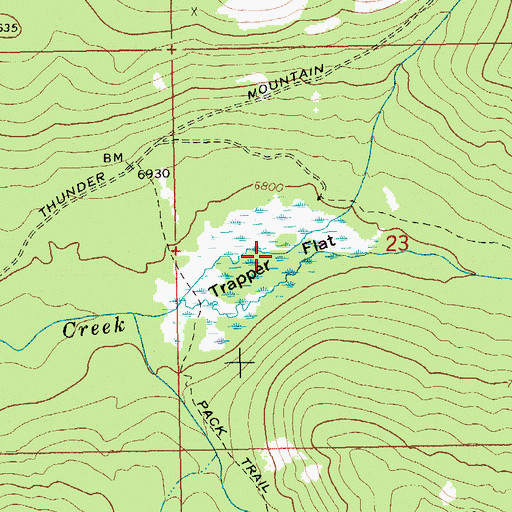 Topographic Map of Trapper Flat, ID