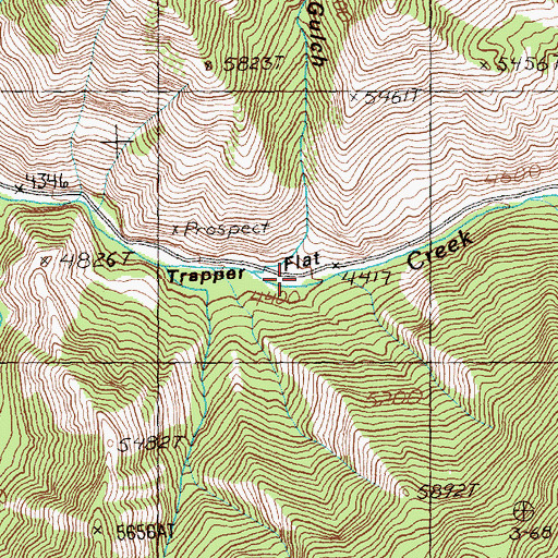 Topographic Map of Trapper Flat, ID