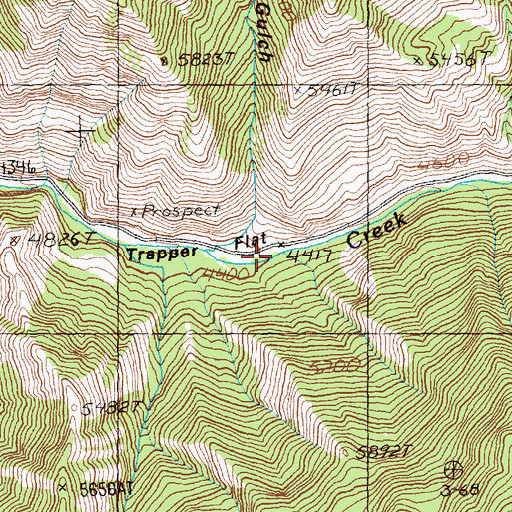 Topographic Map of Trapper Gulch, ID