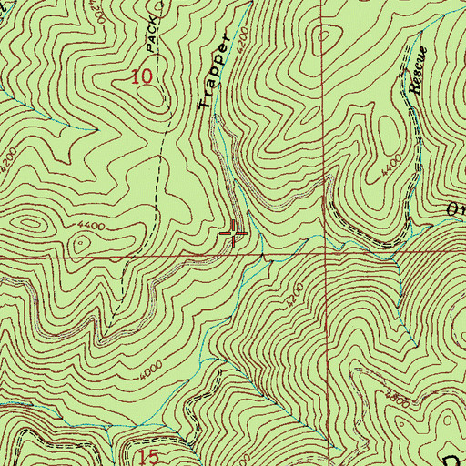 Topographic Map of Trapper Gulch, ID