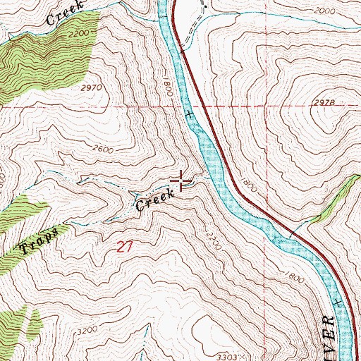 Topographic Map of Traps Creek, ID