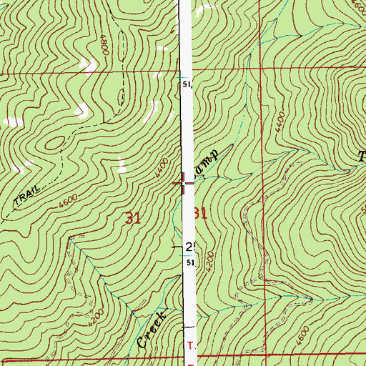 Topographic Map of Tray Creek, ID