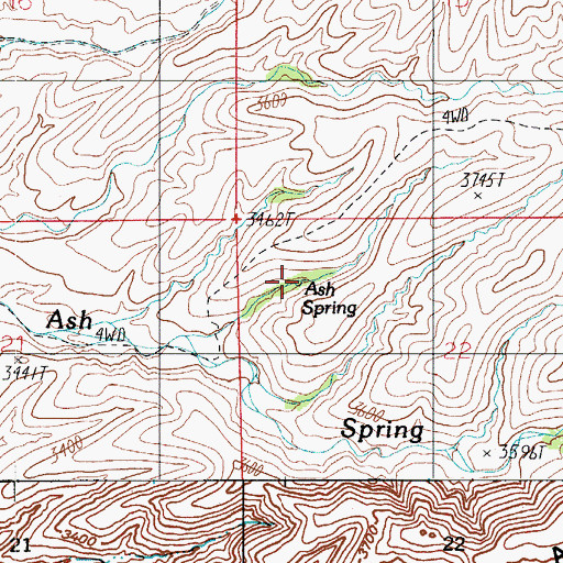 Topographic Map of Ash Spring, AZ