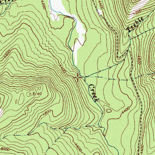 Topographic Map of Treble Creek, ID