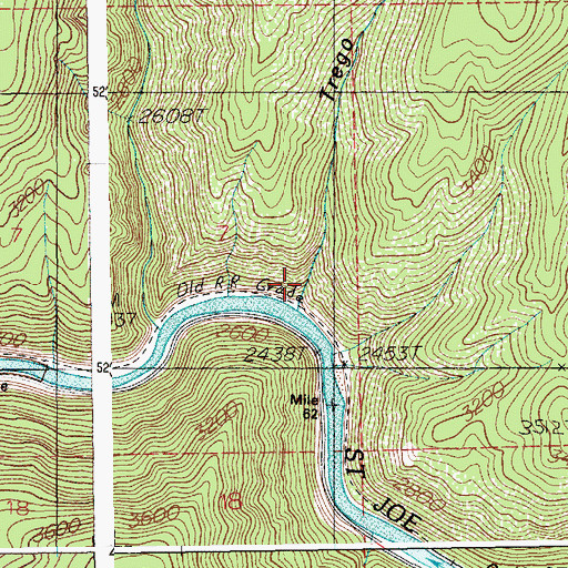 Topographic Map of Trego Gulch, ID