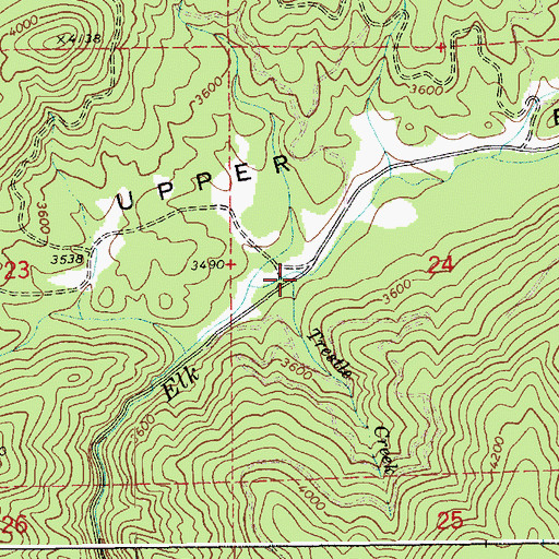 Topographic Map of Trestle Creek, ID