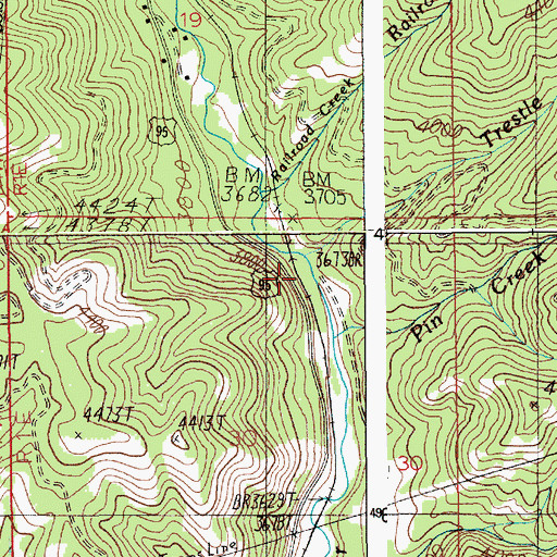 Topographic Map of Trestle Creek, ID