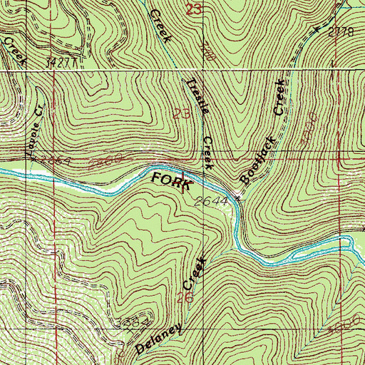 Topographic Map of Trestle Creek, ID