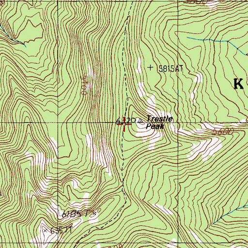 Topographic Map of Trestle Peak, ID