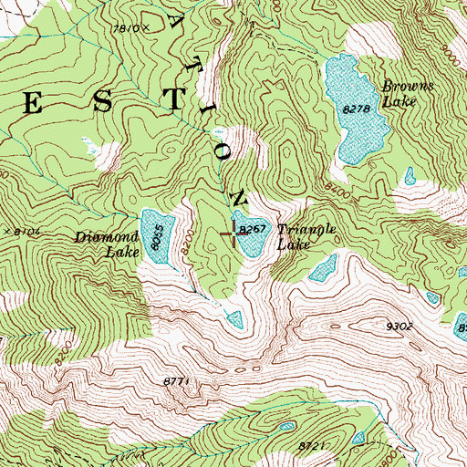Topographic Map of Triangle Lake, ID
