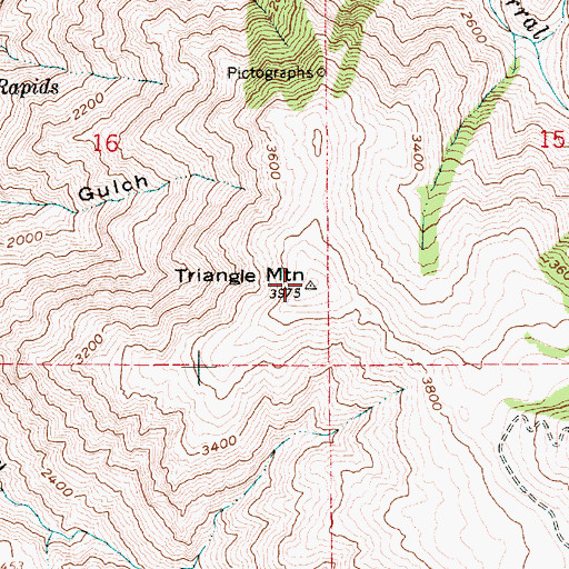 Topographic Map of Triangle Mountain, ID