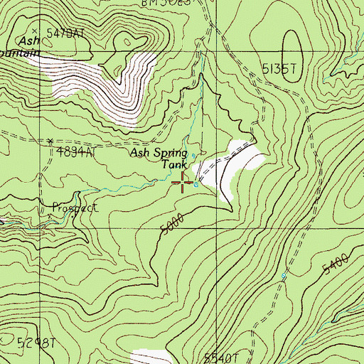 Topographic Map of Ash Spring Tank, AZ