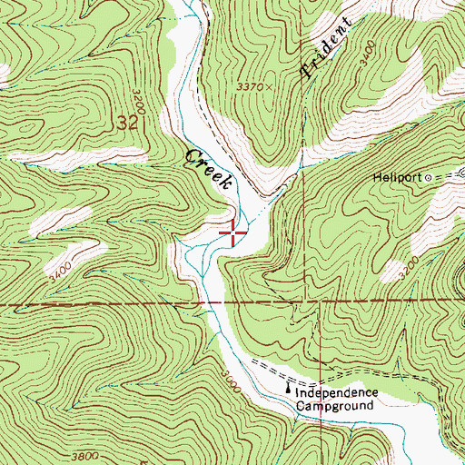 Topographic Map of Trident Creek, ID