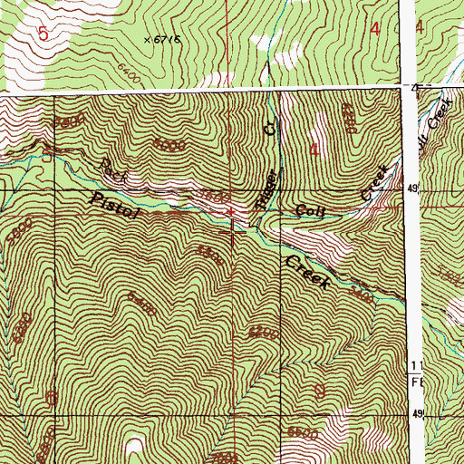 Topographic Map of Trigger Creek, ID