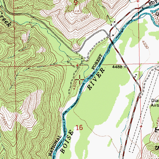 Topographic Map of Trinity Creek, ID