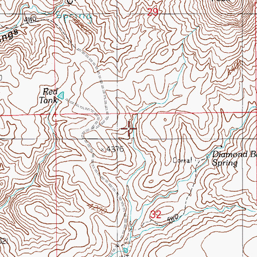 Topographic Map of Diamond Bar Spring, AZ