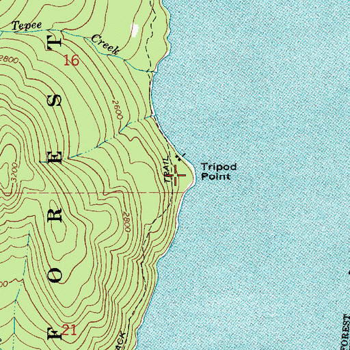 Topographic Map of Tripod Point, ID