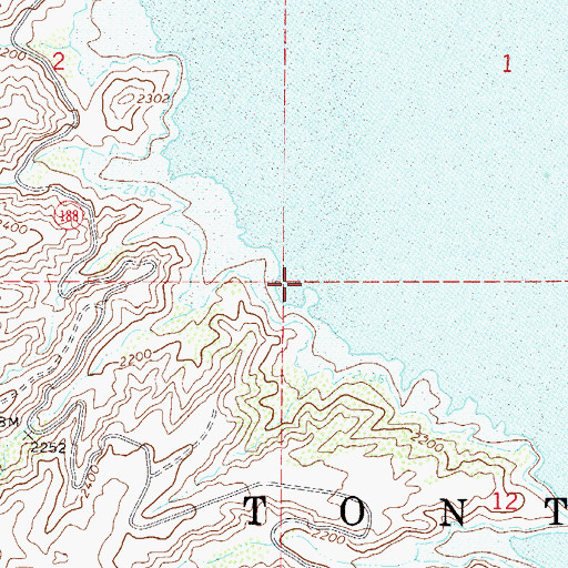 Topographic Map of Bachelor Cove Area, AZ