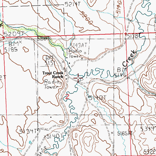 Topographic Map of Trout Creek, NV