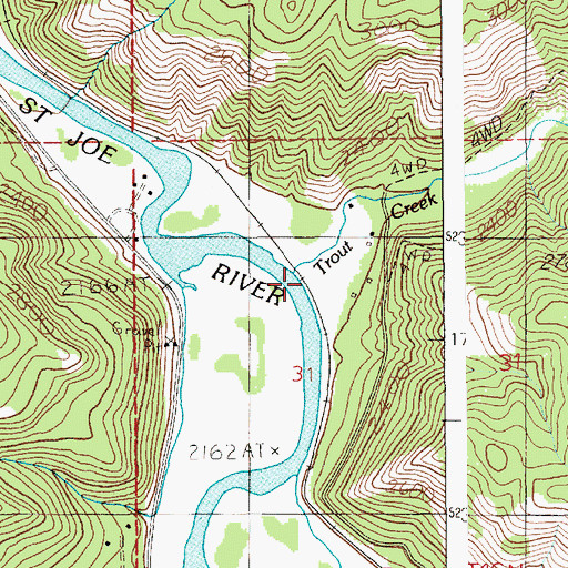 Topographic Map of Trout Creek, ID