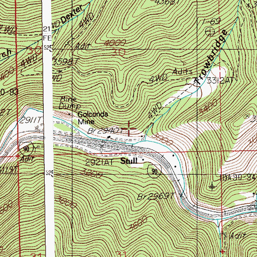 Topographic Map of Trowbridge Gulch, ID