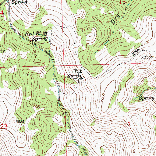 Topographic Map of Tub Spring, ID