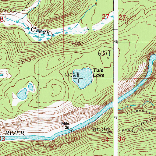 Topographic Map of Tule Lake, ID