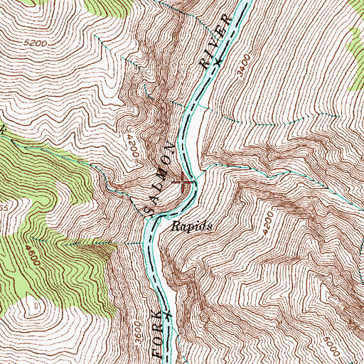 Topographic Map of Tumble Creek, ID