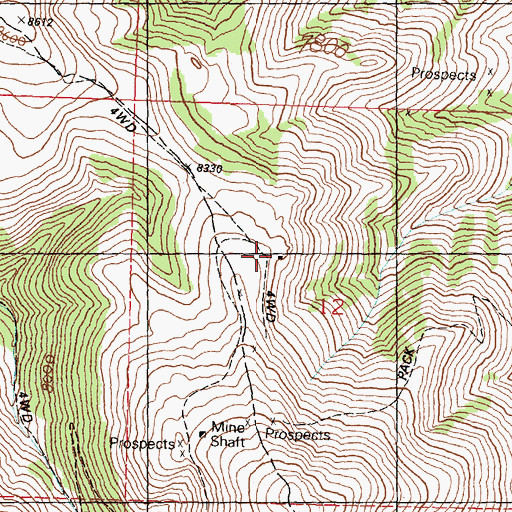 Topographic Map of Tunnel Cabin, ID