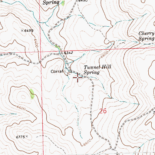 Topographic Map of Tunnel Hill Spring, ID