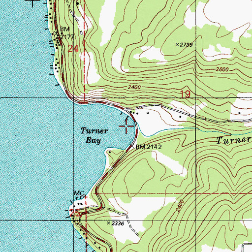 Topographic Map of Turner Creek, ID