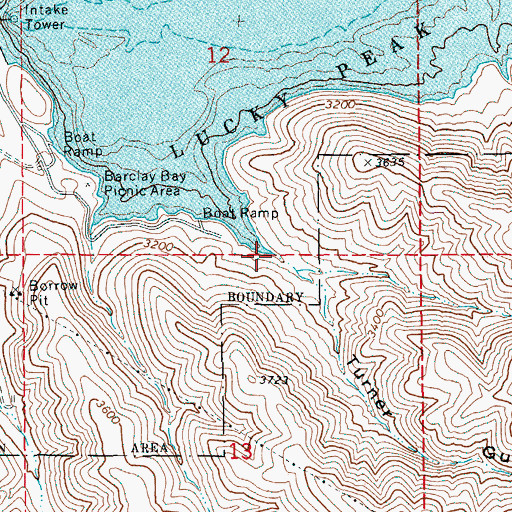 Topographic Map of Turner Gulch, ID