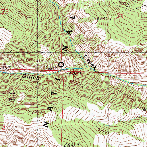 Topographic Map of Turner Gulch, ID