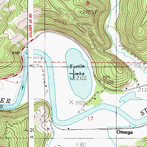 Topographic Map of Turtle Lake, ID
