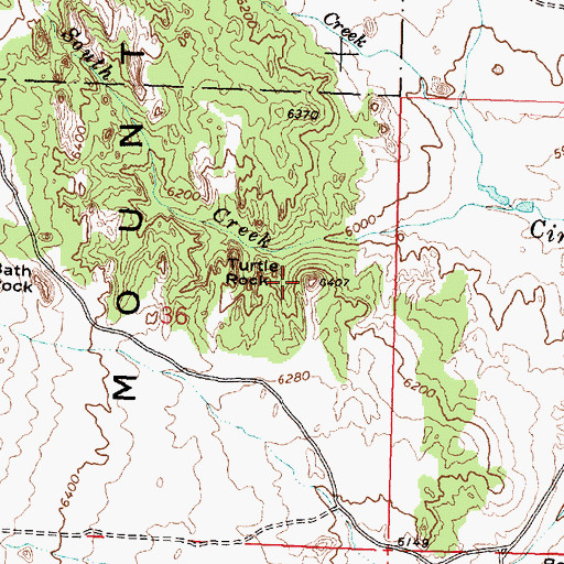 Topographic Map of Turtle Rock, ID