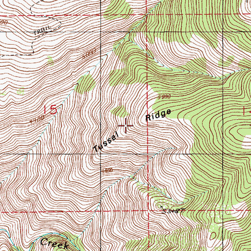 Topographic Map of Tussel Ridge, ID