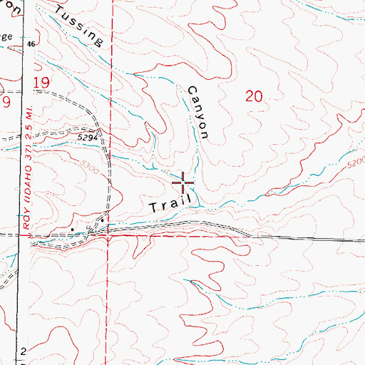 Topographic Map of Tussing Canyon, ID
