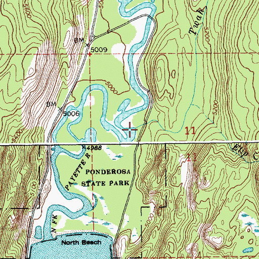 Topographic Map of Twah Creek, ID