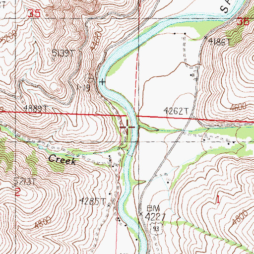 Topographic Map of Twelvemile Creek, ID