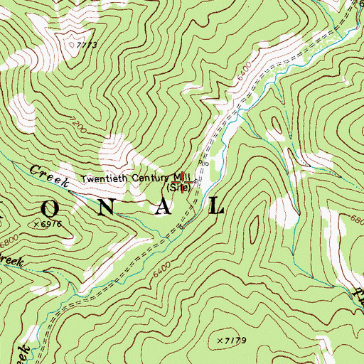 Topographic Map of Twentieth Century Mill, ID