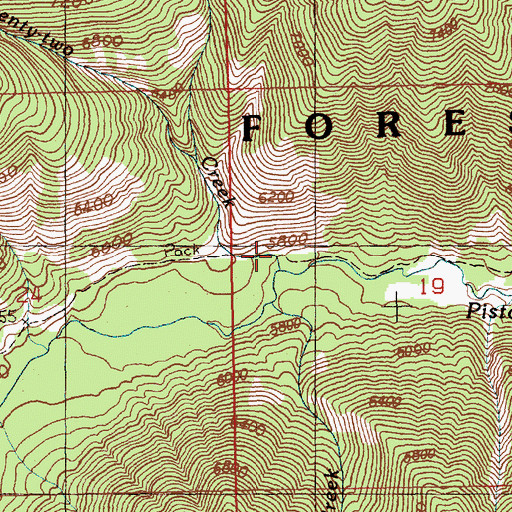 Topographic Map of Twenty-two Creek, ID