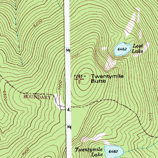 Topographic Map of Twentymile Butte, ID