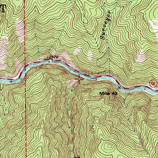 Topographic Map of Twentymile Creek, ID