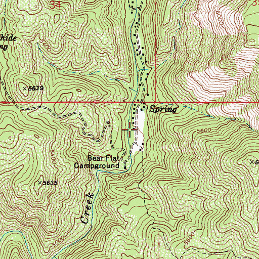Topographic Map of Bear Flat, AZ