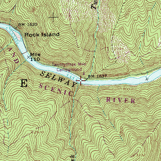 Topographic Map of Twentythree Mile Creek, ID