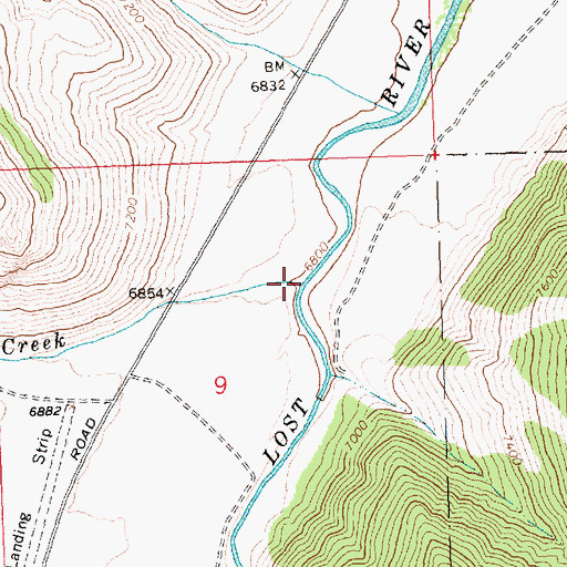 Topographic Map of Twin Bridges Creek, ID