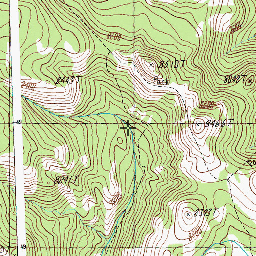 Topographic Map of Twin Buttes Trail, ID