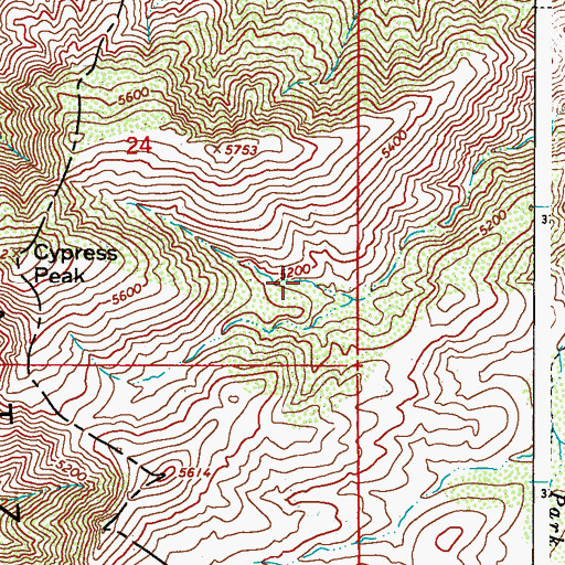 Topographic Map of Bear Spring, AZ