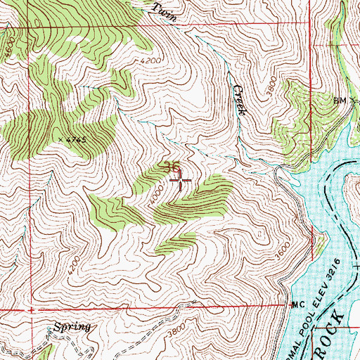 Topographic Map of Twin Creek, ID