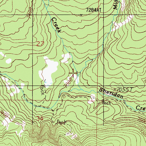 Topographic Map of Twin Creek, ID